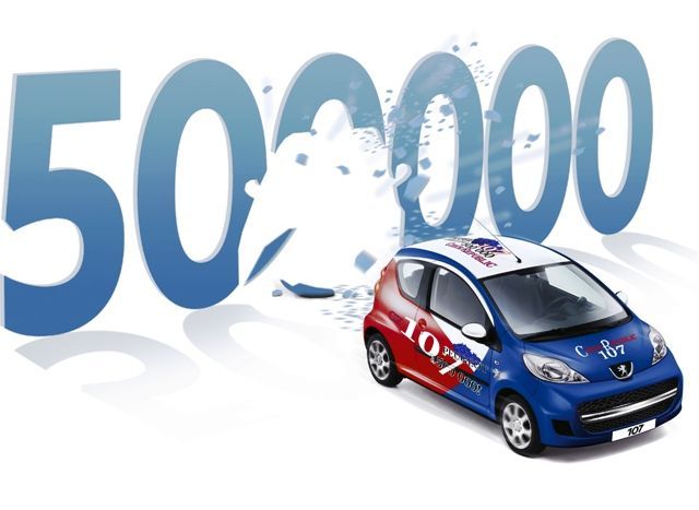 Peugeot 107 číslo 500 000