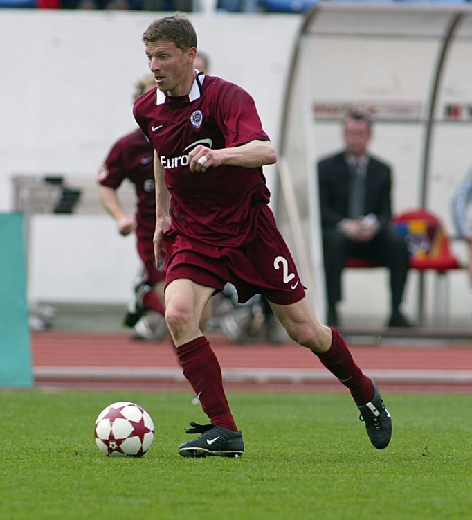 Fotbalista klubu AC Sparta Praha Martin Hašek v utkání Gambrinus ligy.