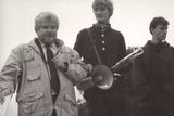 Beránek s Petrem Pithartem a Jakubem Patočkou demonstruje v roce 1995 u Temelína