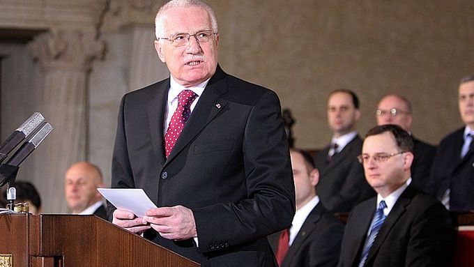 Václav Klaus při inauguračním projevu