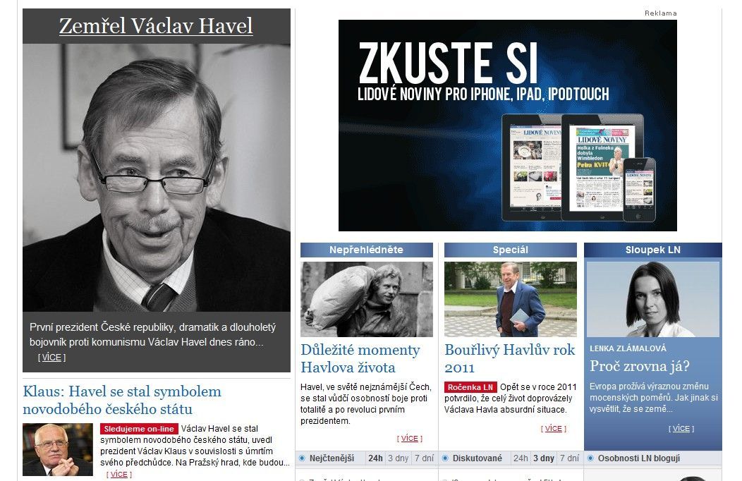 Václav Havel a média - lidovky.cz