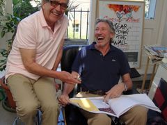 Gerald Scarfe s Rogerem Watersem, vůdčí osobností Pink Floyd.