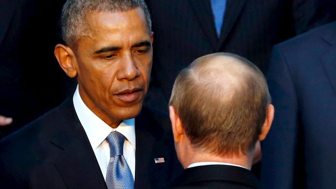 Americký prezident Barack Obama se svým ruským protějškem Vladimirem Putinem.
