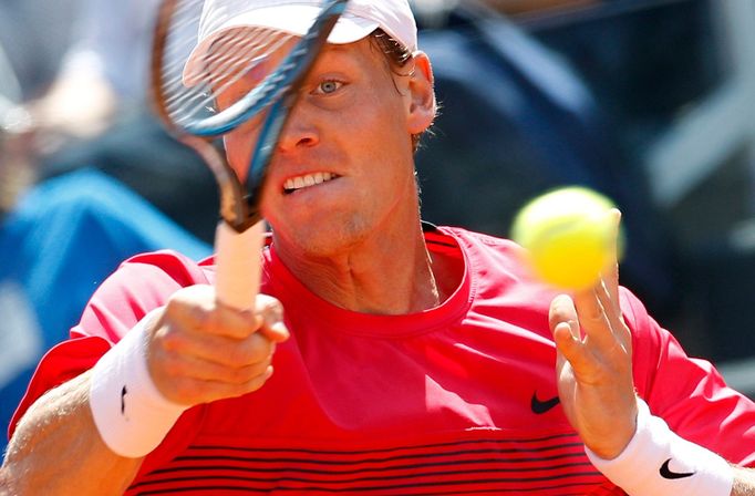 Tomáš Berdych v zápase s Rafaelem Nadalem, turnaj v Římě