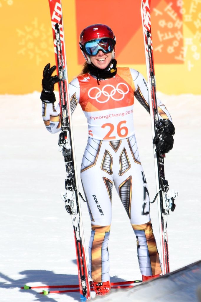 Ester Ledecká v super-G na ZOH 2018