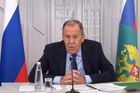 Sergej Lavrov na tiskové konferenci v Moskvě