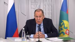 Sergej Lavrov na tiskové konferenci v Moskvě