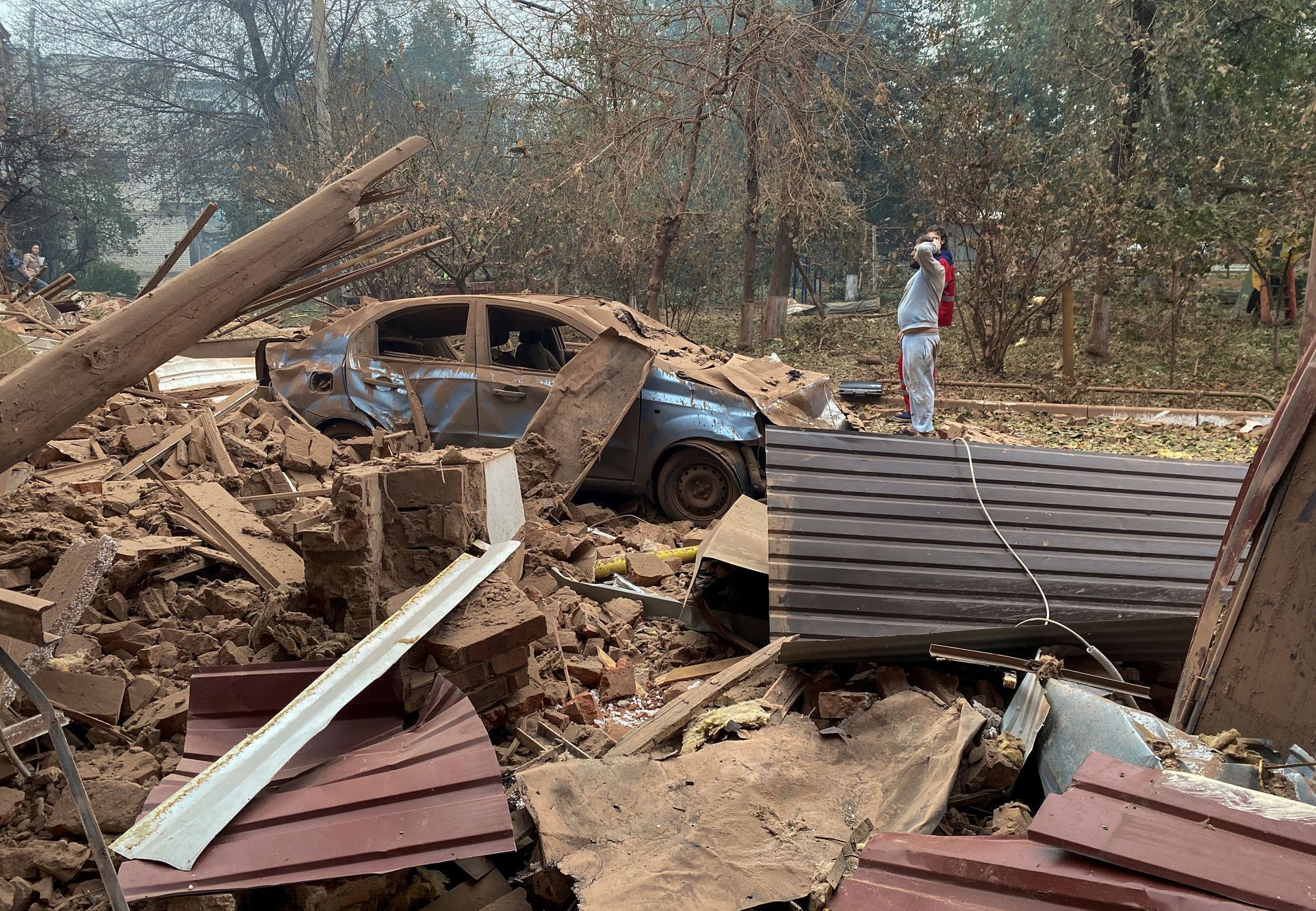 Následky ruského útoku na Charkov.