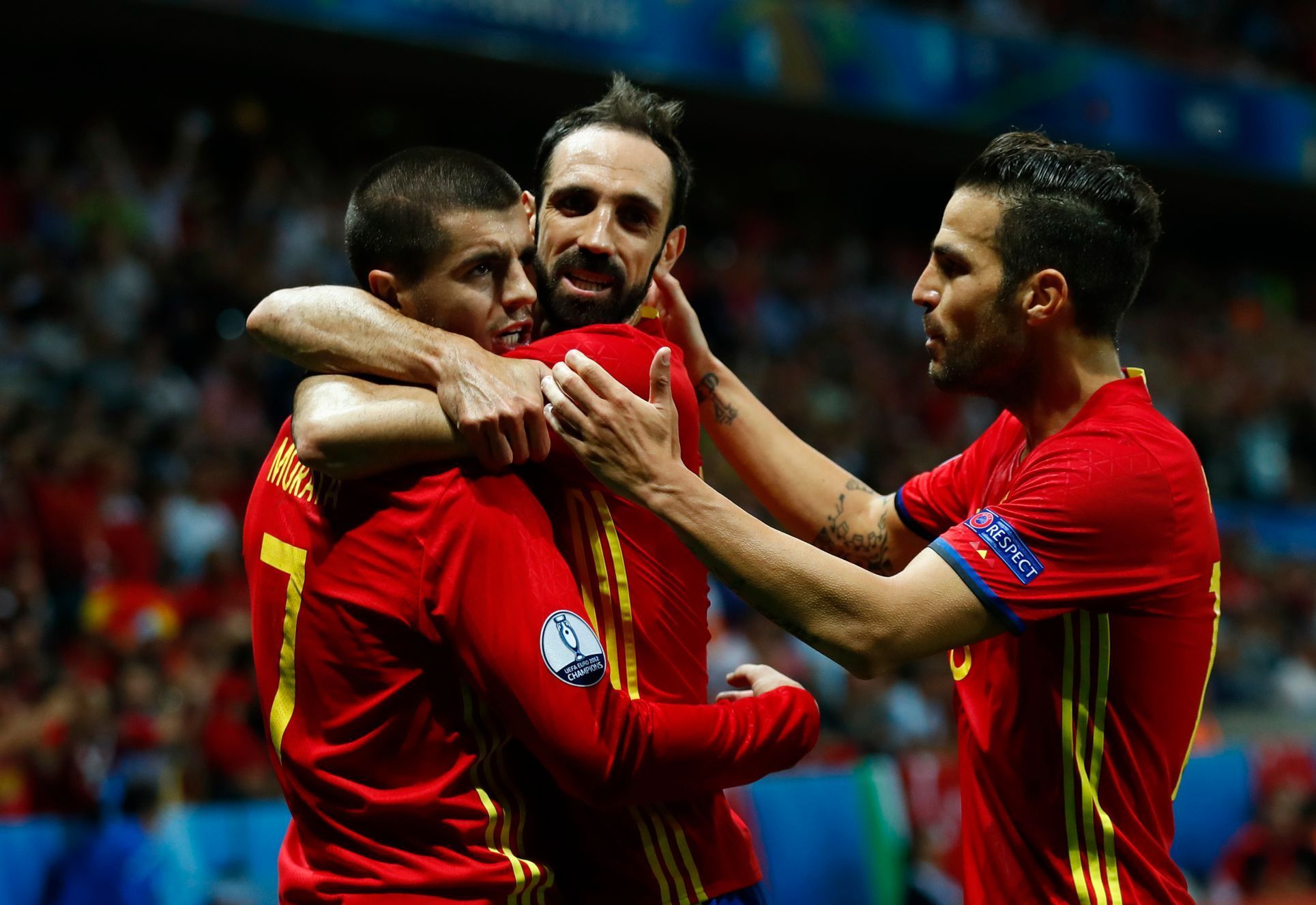 Euro 2016, Španělsko-Turecko: Španělé slaví gól na 1:0