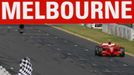 Kimi Räikkönen s Ferrari na konci svého posledního měřeného kola při kvalifikaci na Velkou cenu Austrálie .