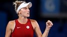 Markéta Vondroušová ve finále OH 2020 proti Belindě Bencicové