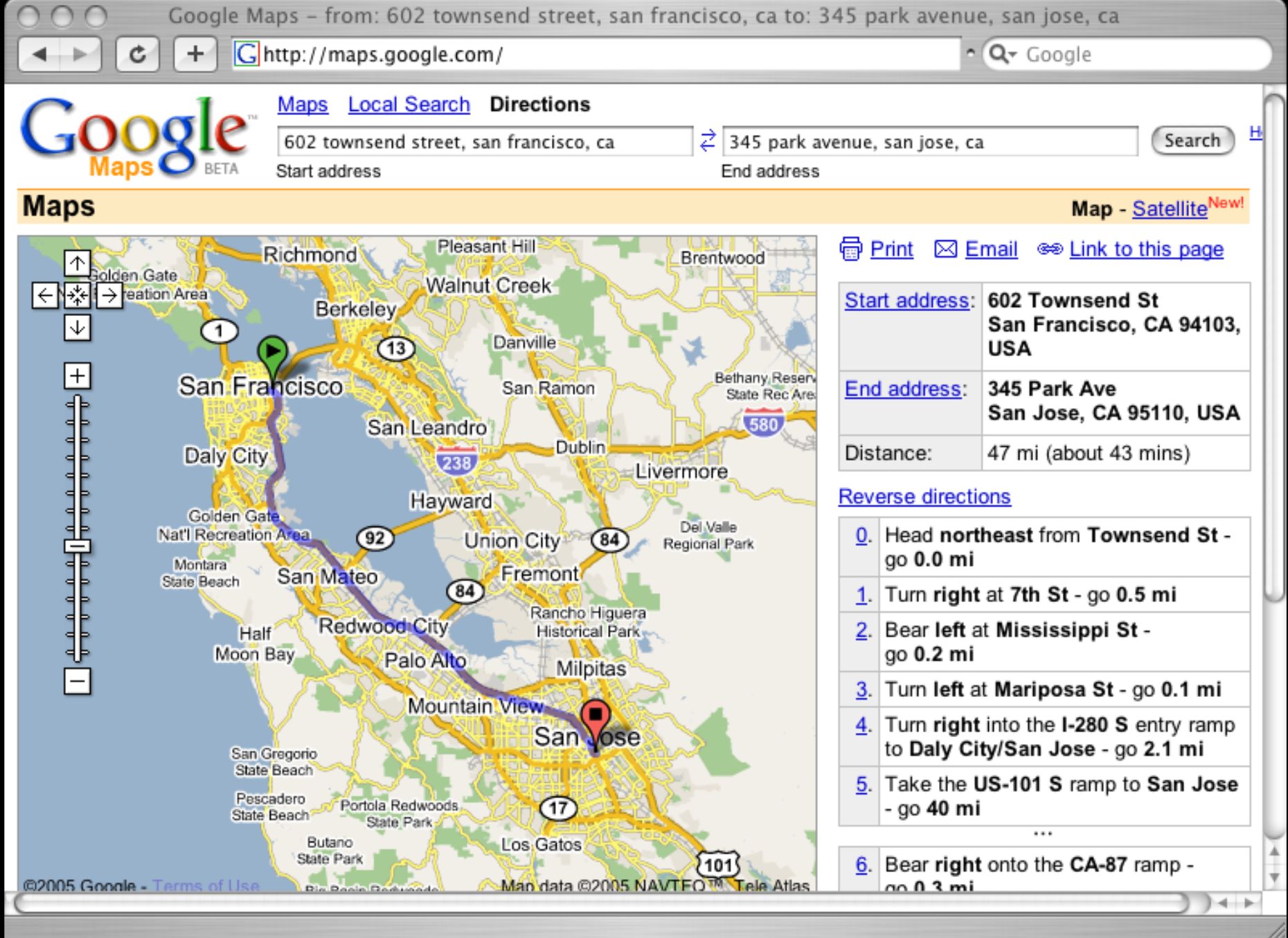 Google Maps, historie