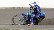 Luboš Tomíček trénuje na Grand Prix na ploché dráze na Markétě.