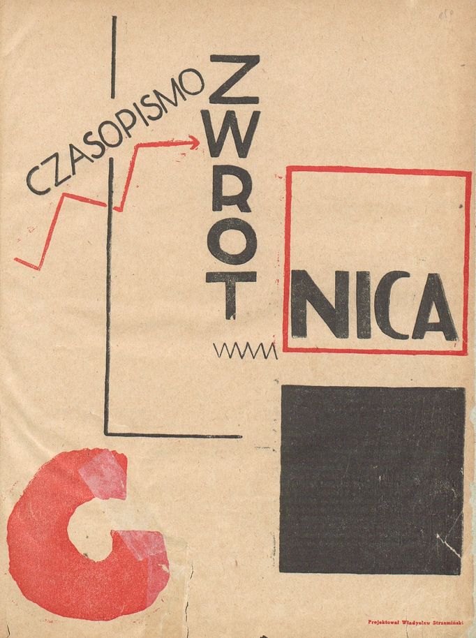 Zwrotnica 1: 1922–1923, č. 6, říjen 1923, obálka, 29 × 23 cm, návrh Władysław Strzemiński