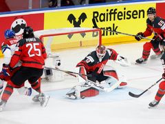 Jordan Binnington v zápase MS 2024 Česko - Kanada