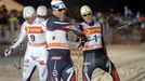 Winner Paal Golberg of Norway celebrates the victory men's Sprint Classic final at FIS Ruka Nordic 2016 World Cup season opening in Kuusamo