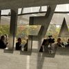 Odraz novinářů na logu FIFA