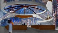 The interior of the basilica. The architects from Helika company have signed the contract for the basilica in the presidential palace of Gabon. Their next commission in Gabon should be an airport.