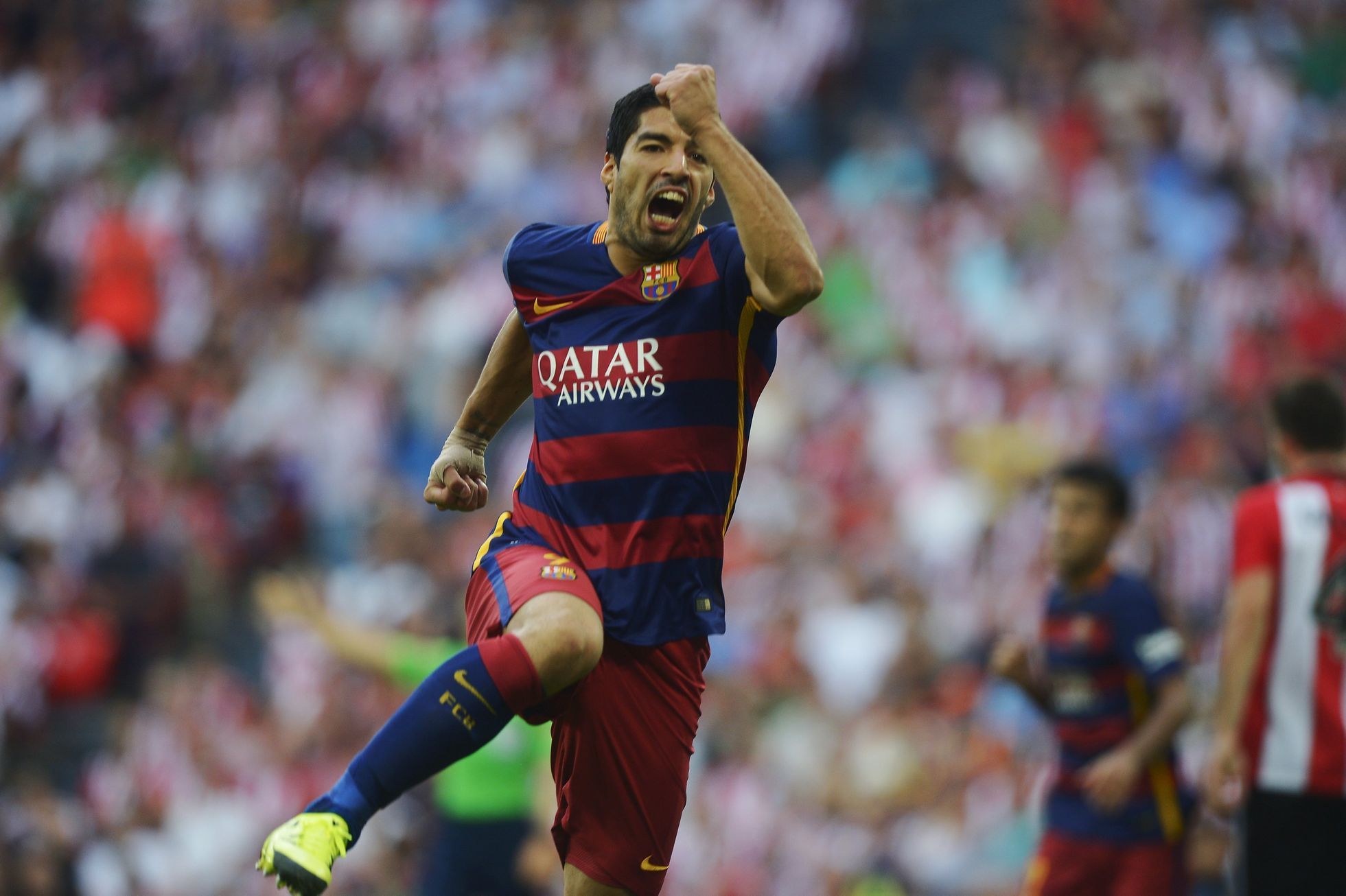 Suárez slaví gól Barcelony
