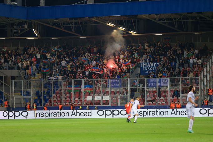 Fanoušci Karabachu v odvetě 4. předkola LM Plzeň - Karabach