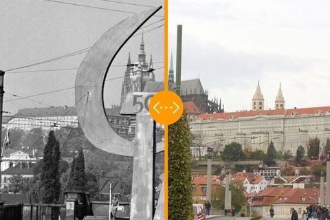 Foto: Velká říjnová revoluce v Česku. Podívejte se, jak se proměnila místa s bolševickou propagandou