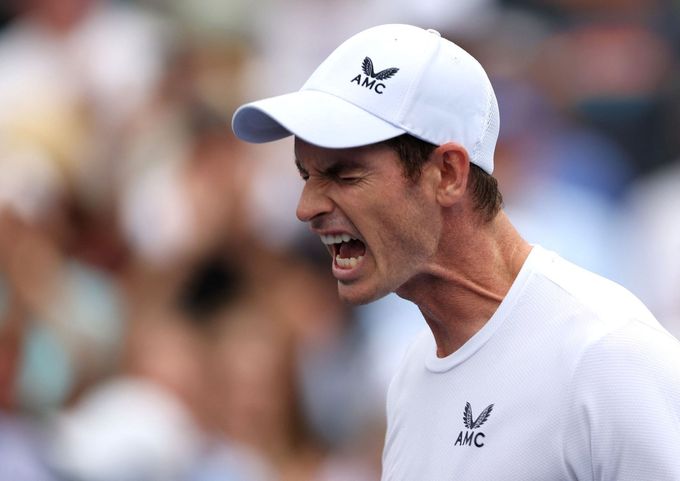 Tennis - U.S. Open - Flushing Meadows, New York, United States - August 29, 2023 Britain's Andy Murray celebrates winning his first round match against France's Corentin