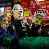Protest v jihokorejském Pchadžu proti summitu Korejí