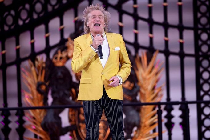 Rod Stewart na oslavách platinového jubilea Alžběty II. v létě 2022.