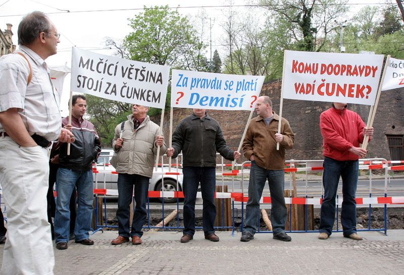 Demonstrace na podporu Jiřího Čunka