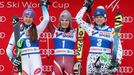 SP ve slalomu, Santa Catarina: Šárka Strachová, Nina Lösethová a Veronika Velez Zuzulová