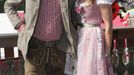 FC Bayern Munich's head coach Ancelotti and his wife Mariann pose during their visit at the Oktoberfest in Munich