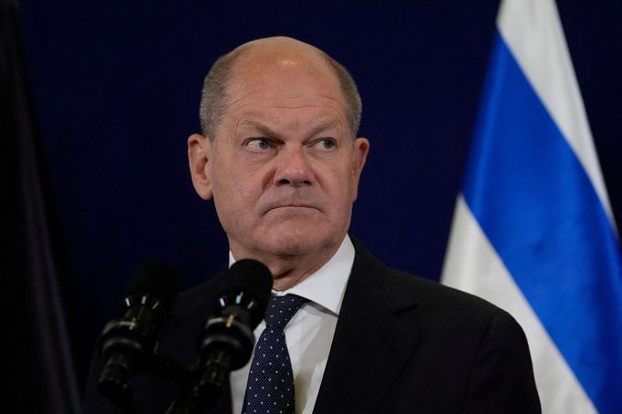 Německý kancléř Olaf Scholz na návštěvě Izraele.