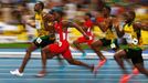 MS v atletice 2013, 100 m - finále: Usain Bolt a Justin Gatlin