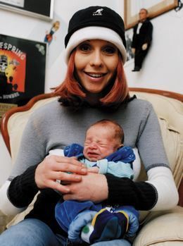 Tereza Pergnerová se Samuelem po jeho narození