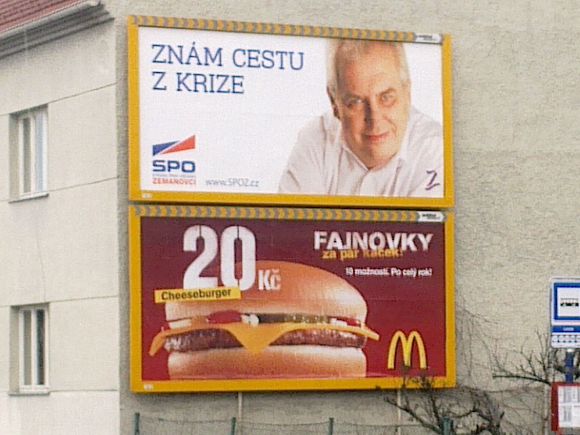 Miloš Zeman na plakátu v Olomouci