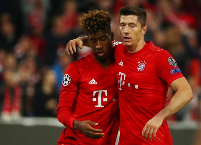 Liga mistrů: Kingsley Coman a Robert Lewandowski v zápase proti Crvené Zvezdě