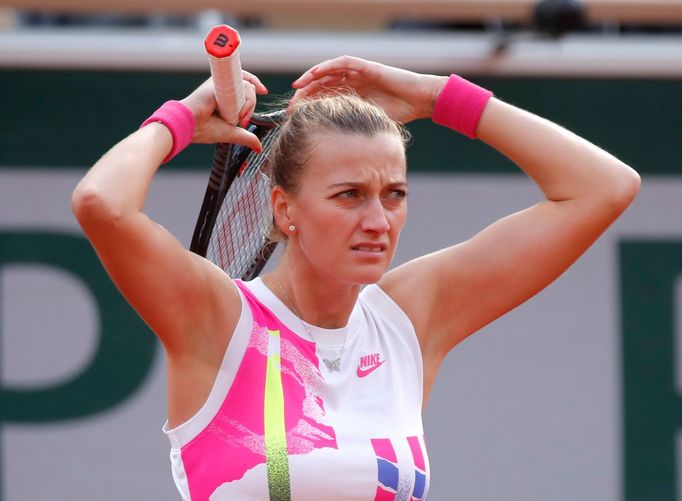 Tennis - French Open - Roland Garros, Paris, France - October 8, 2020 Czech Republic's Petra Kvitova during her semi final match against Sofia Kenin of the U.S. REUTERS/C