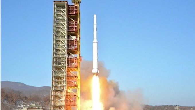 Severokorejská raketa dlouhého doletu.