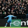 Ibrahim Traoré slaví třetí gól v prvním čtvrtfinále Evropské konferenční ligy Feyenoord - Slavia