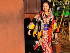 Kumie Holý v tradičním kimonu. 