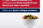 Trump jr. přirovnal běžence k otráveným Skittles. Tohle nejsou bonbony, postují lidé fota Syřanů