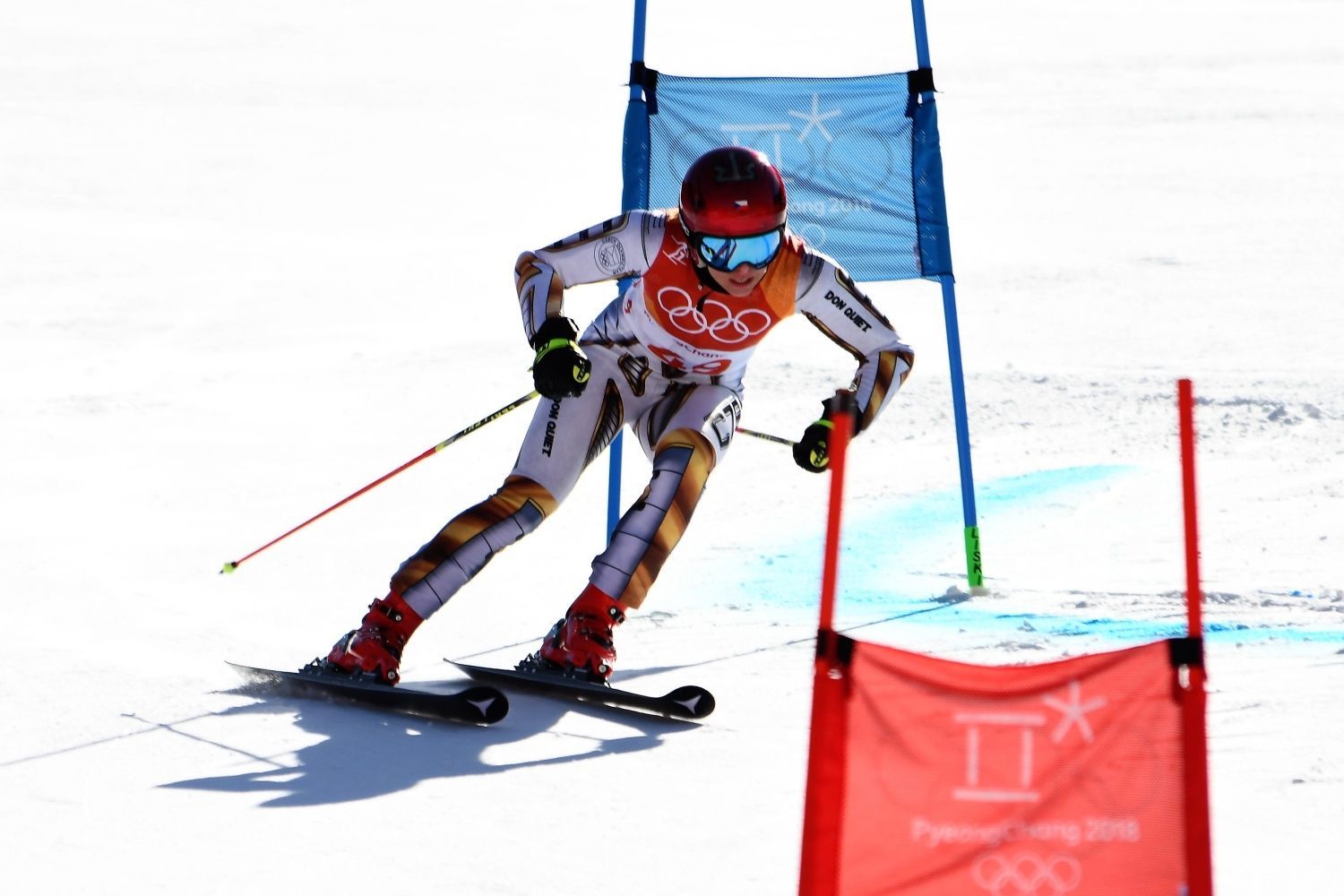 Ester Ledecká v obřím slalomu na ZOH 2018