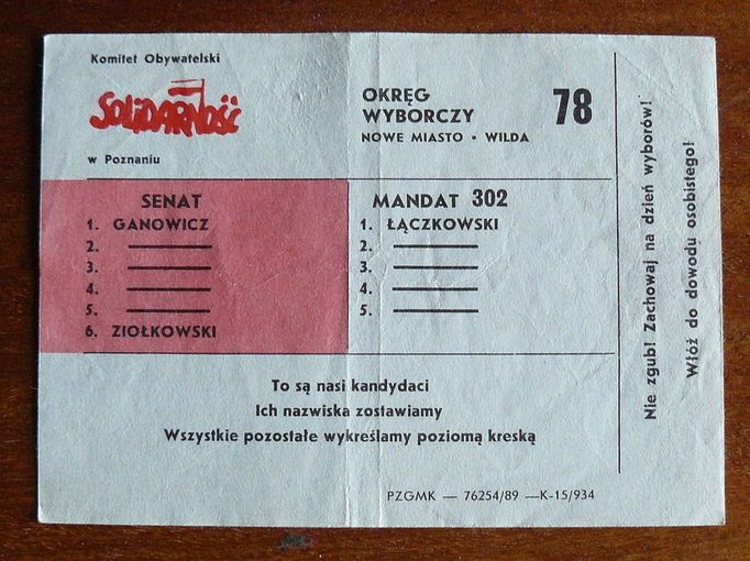 Vzpomínka na historické volby 4.června 1989.