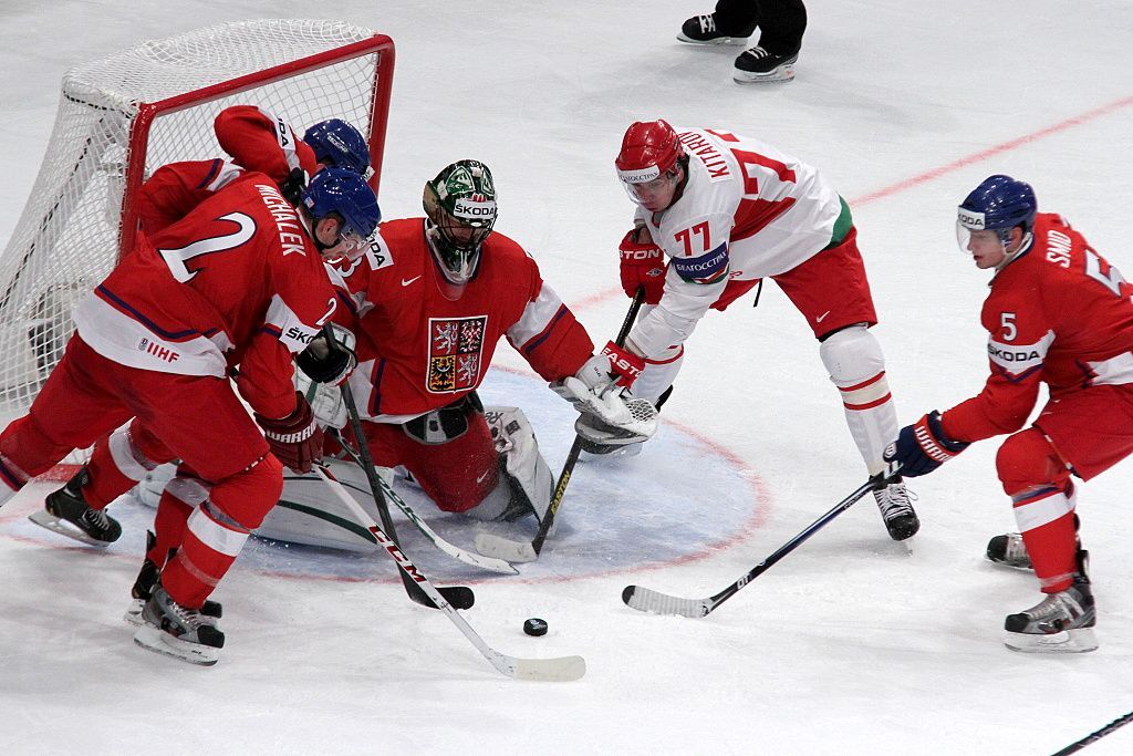 MS v hokeji 2013, Česko - Bělorusko: Zbyněk Michálek (2), Alexander Salák , Ladislav Šmíd (5) - Alexander Kitarov