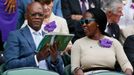 Samuel L Jackson a Sofia Davis na Wimbledonu 2014