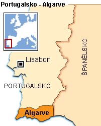 Mapa - Portugalsko, Algarve