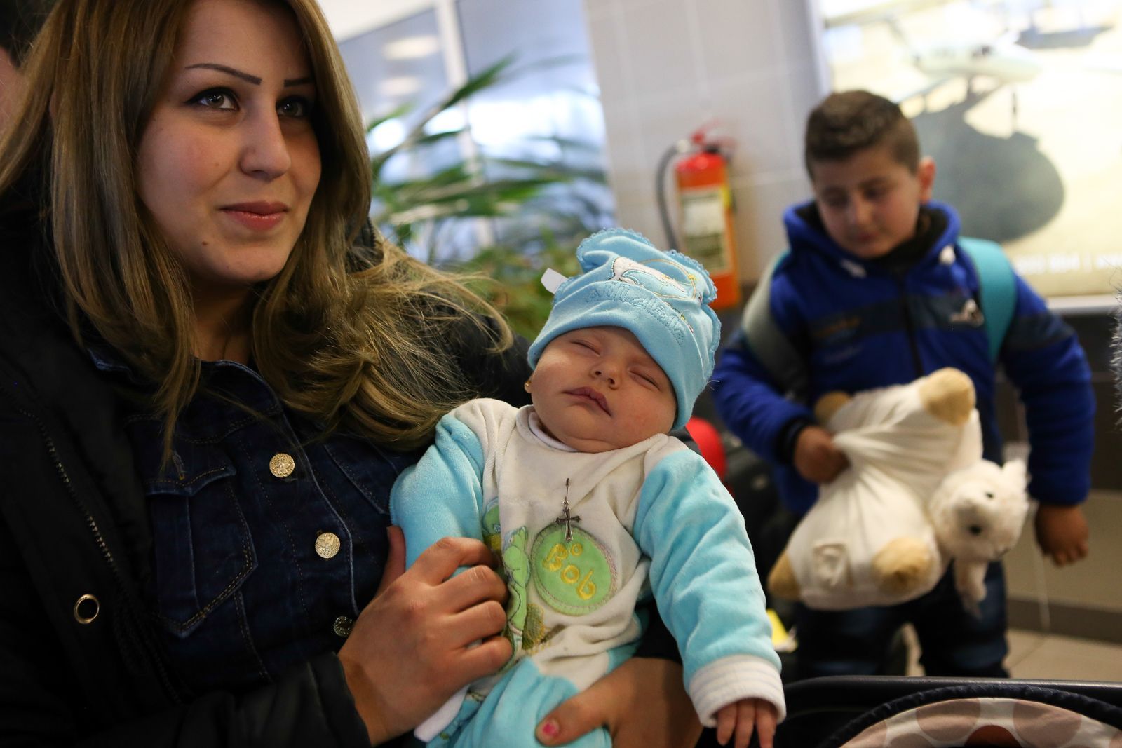 Přílet iráckých křesťanských uprchlíků do Prahy