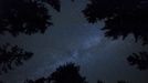 A meteor streaks across the sky during the Perseid meteor shower on Rogla, Slovenia,