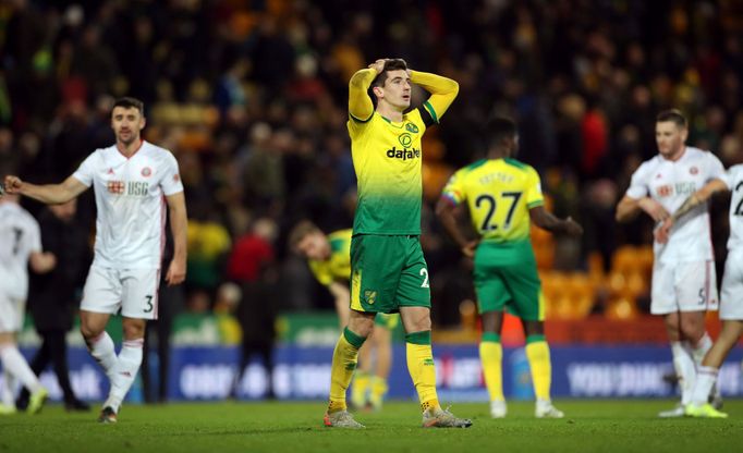 Soccer Football - Premier League - Norwich City v Sheffield United - Carrow Road, Norwich, Britain - December 8, 2019  Norwich City's Kenny McLean looks dejected after th