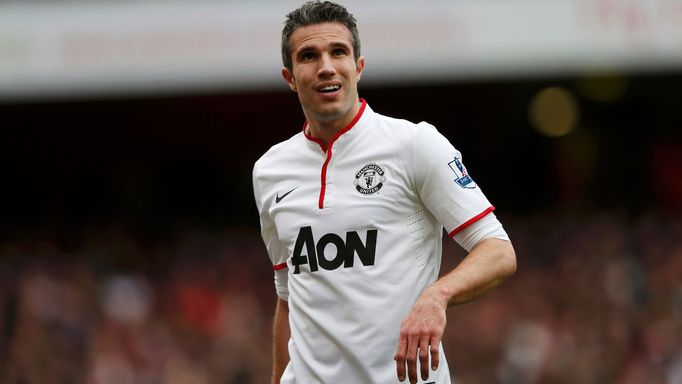 Robin van Persie v zápase Arsenal - Manchester United